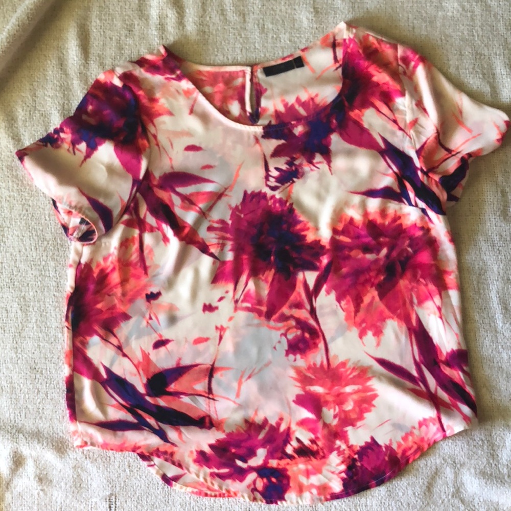 Apt. 9 silky bright floral shirt